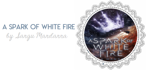 a spark of white fire